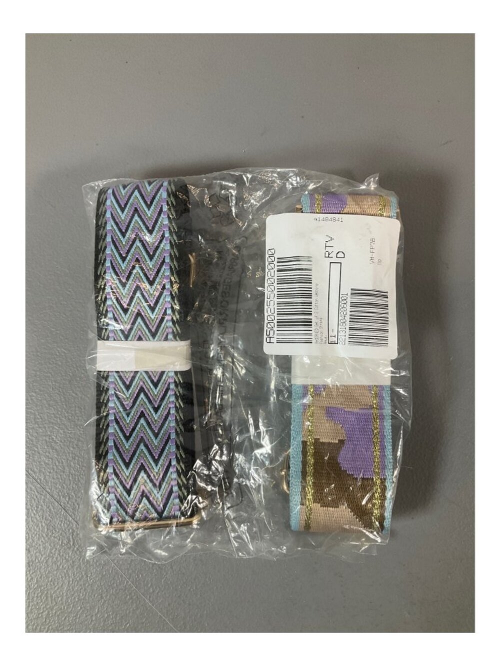 ADORNED Aqua Cotton Webbing Fashion Straps, Unisex, Durable Set of 2